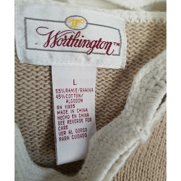 Vintage Worthington Sweater Large Crochet Embroidered Grandmacore - Picture 7 of 12